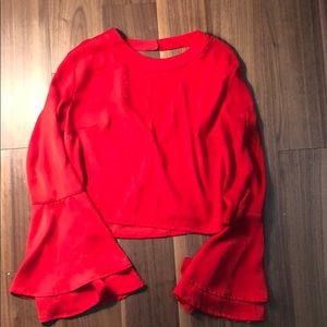 Vandevort red silky blouse